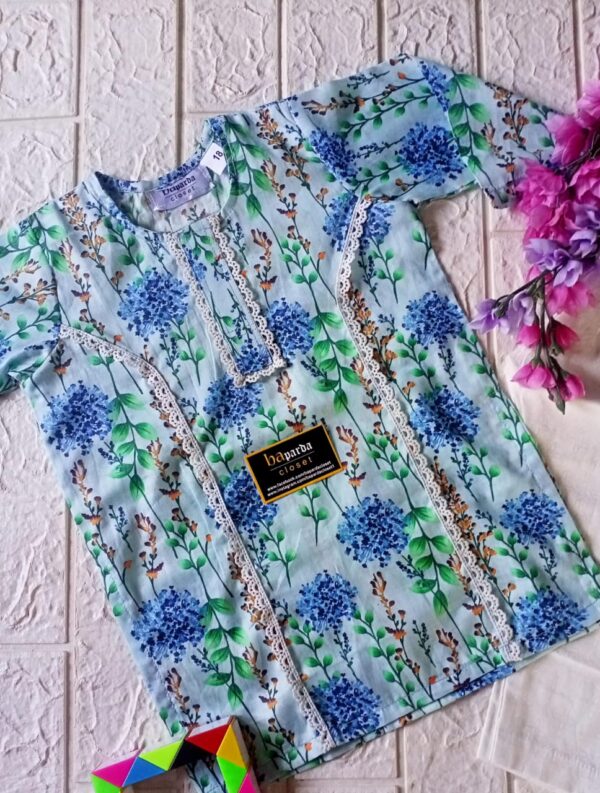 Blue paradise-Girls Pure lawn Kurties (4 months till 12 yrs )