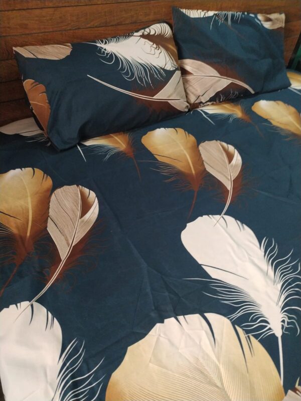 Emerald Green and White Leaves Bedsheet - Image 2
